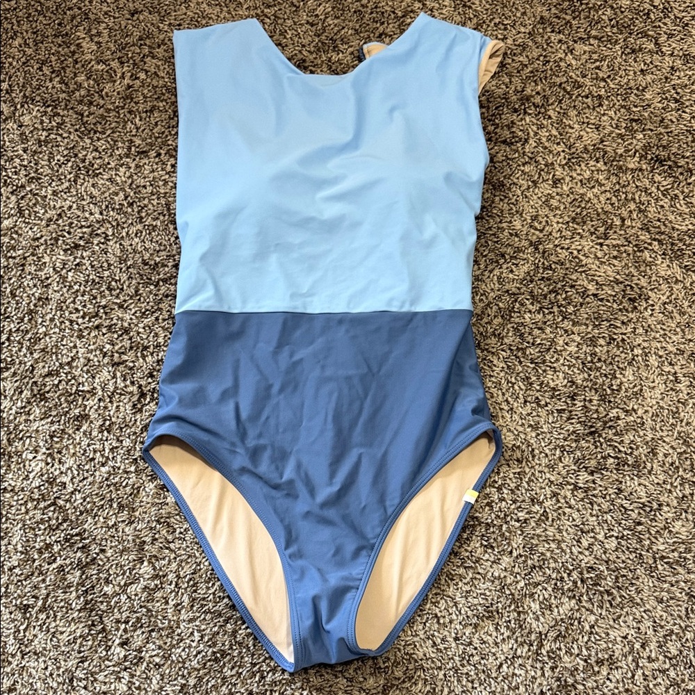 summersalt Two-Tone Light Blue and Mid Blue One-Piece Swimsuit - The Surf